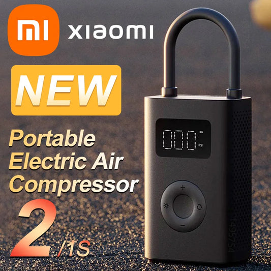 مضخة هواء كهربائية محمولة صغيرة من Xiaomi Mijia Air Pump 2 بتسريع 25%، مضخة هواء Treasure 150PSI Type-C LED متعددة الأدوات من Xiomi