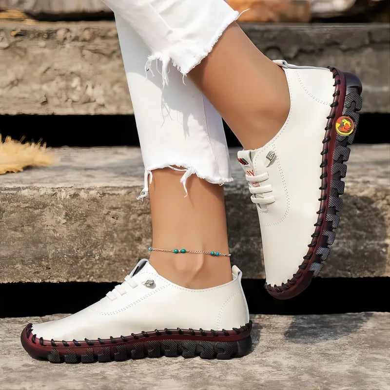 Spring and Summer 2024 Newsoft-soled Roman Breathable Retro Stitching Muffin Bottom plus Size WOMEN'S Shoes Single